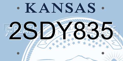 2SDY835 Kansas License Plate