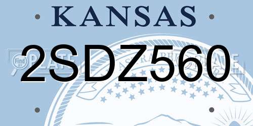 2SDZ560 Kansas License Plate