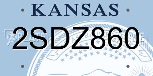 2SDZ860 Kansas License Plate