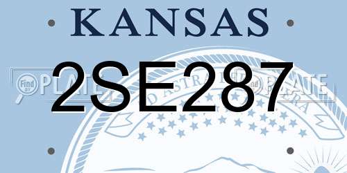 2SE287 Kansas License Plate