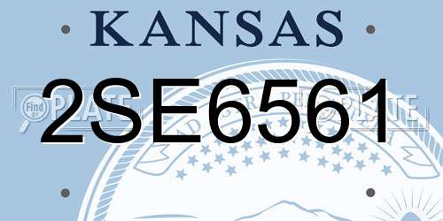 2SE6561 Kansas License Plate