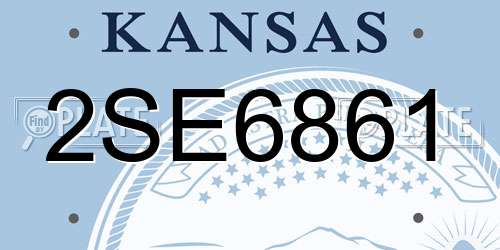 2SE6861 Kansas License Plate