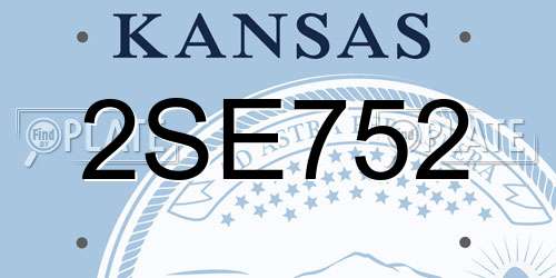 2SE752 Kansas License Plate