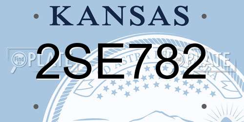 2SE782 Kansas License Plate