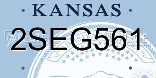 2SEG561 Kansas License Plate