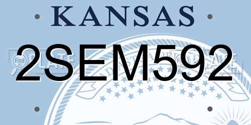 2SEM592 Kansas License Plate