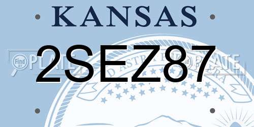 2SEZ87 Kansas License Plate