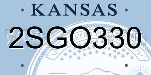 2SGO330 Kansas License Plate
