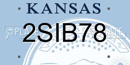 2SIB78 Kansas License Plate