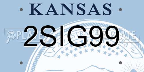 2SIG99 Kansas License Plate