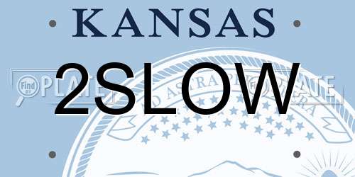 2SLOW Kansas License Plate