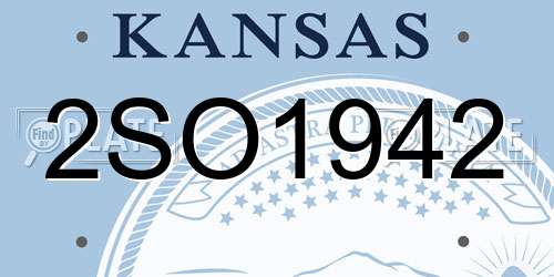 2SO1942 Kansas License Plate