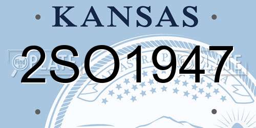 2SO1947 Kansas License Plate