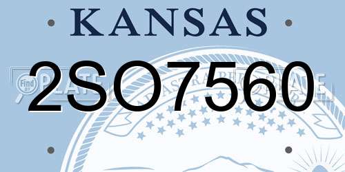 2SO7560 Kansas License Plate