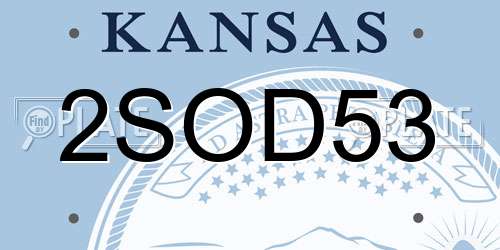 2SOD53 Kansas License Plate