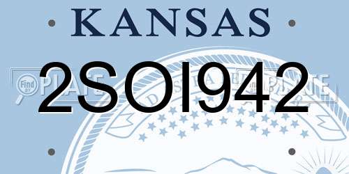2SOI942 Kansas License Plate