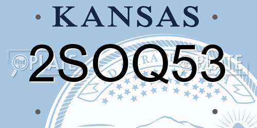 2SOQ53 Kansas License Plate