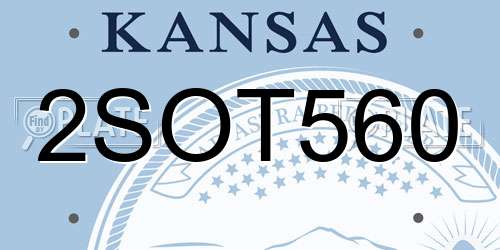2SOT560 Kansas License Plate