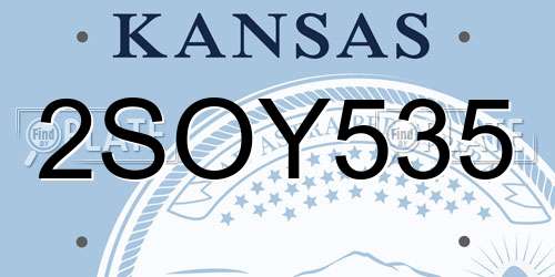 2SOY535 Kansas License Plate