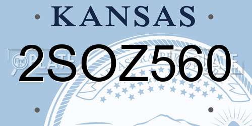 2SOZ560 Kansas License Plate