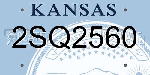 2SQ2560 Kansas License Plate