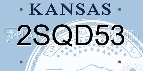 2SQD53 Kansas License Plate