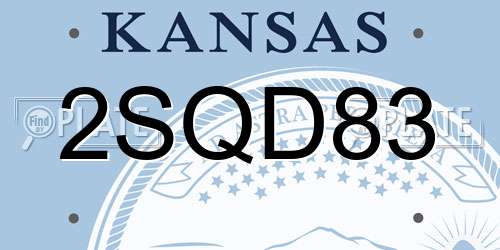 2SQD83 Kansas License Plate