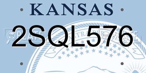 2SQL576 Kansas License Plate