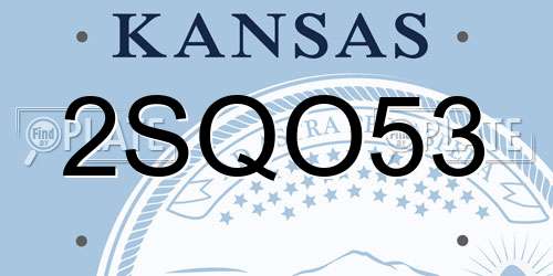 2SQO53 Kansas License Plate