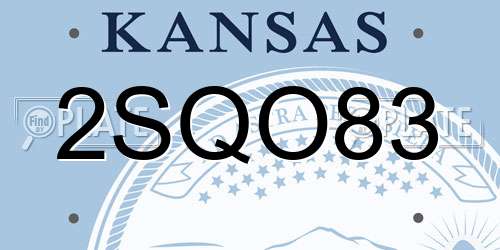 2SQO83 Kansas License Plate