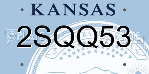2SQQ53 Kansas License Plate
