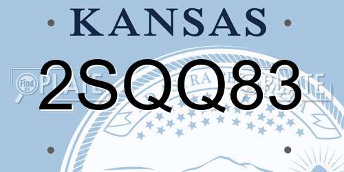 2SQQ83 Kansas License Plate