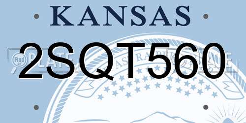 2SQT560 Kansas License Plate