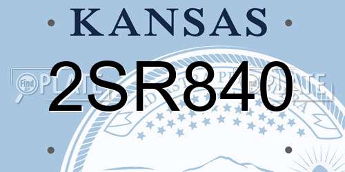 2SR840 Kansas License Plate