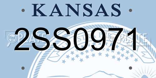 2SS0971 Kansas License Plate