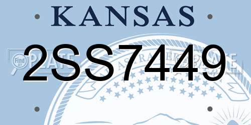 2SS7449 Kansas License Plate