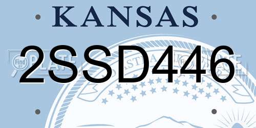 2SSD446 Kansas License Plate
