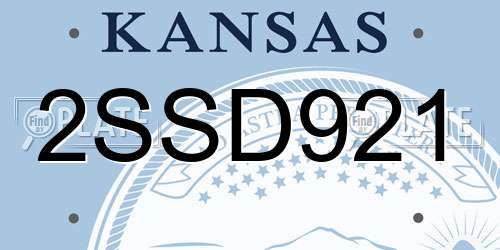 2SSD921 Kansas License Plate