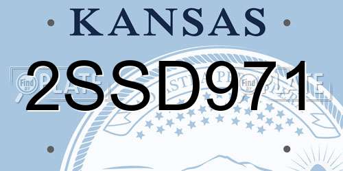 2SSD971 Kansas License Plate