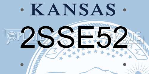 2SSE52 Kansas License Plate