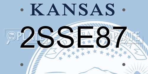 2SSE87 Kansas License Plate