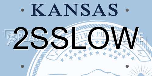 2SSLOW Kansas License Plate