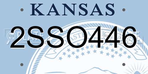 2SSO446 Kansas License Plate