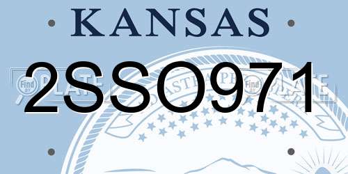 2SSO971 Kansas License Plate