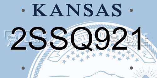 2SSQ921 Kansas License Plate