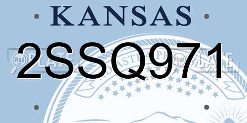 2SSQ971 Kansas License Plate