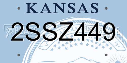 2SSZ449 Kansas License Plate