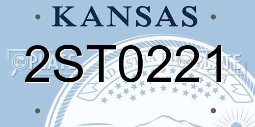 2ST0221 Kansas License Plate