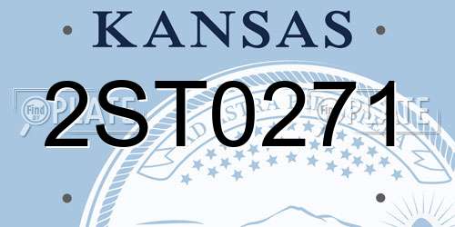 2ST0271 Kansas License Plate