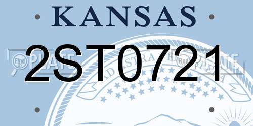 2ST0721 Kansas License Plate